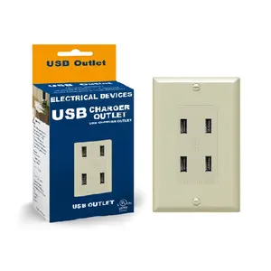 Great standard safety F4P wall charger outlet with 4 usb plug with UL certification