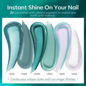 Cat Eye 9D vetro verde argento Glitter Gel smalto per unghie Set Hema Free 6 colori per il salone DIY Nail Art ammollo-LED bottiglia di imballaggio - Product Image 6