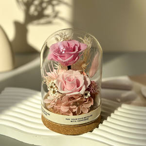Vente chaude Mini Petites Fleurs Préservées Éternelle Pour Toujours <span class=keywords><strong>Rose</strong></span> Couverture Décorative Roses Préservées Dans Un Dôme De Verre - Product Image 3