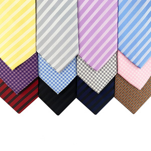Men Formal Business <strong>Necktie</strong> Solid Diagonal Stripe Grid Polyester Tie for Wedding Groom Office Uniform Custom <strong>Logo</strong> Size - Product Image 1