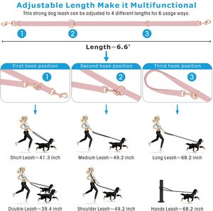 Color personalizado doble ganchos de lujo suave de cuero y de Nylon para perro Correa y Collar con hebilla de oro - Product Image 4