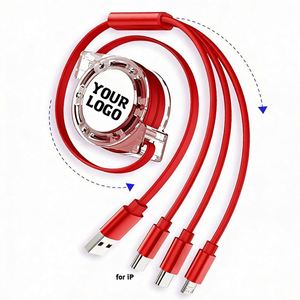 Câble de charge rapide USB 3-en-1 personnalisé avec logo pour iPhone 13, 14, 15 – Cadeaux promotionnels en gros - Product Image 1