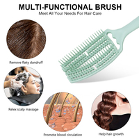 Peigne à côtes courbé de grande taille personnalisé, brosse de coiffage pour cheveux bouclés, outils de coiffure démêlant pour salon de coiffure à usage domestique féminin