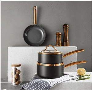 Ensemble de 10 casseroles de cuisine modernes <span class=keywords><strong>en</strong></span> <span class=keywords><strong>aluminium</strong></span> <span class=keywords><strong>recyclé</strong></span> de haute qualité, antiadhésives, avec poêle grill, faciles à nettoyer - Product Image 6
