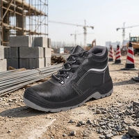 Chaussures de travail en cuir véritable imperméables pour hommes avec embout en acier S3 indestructible, bottes de sécurité