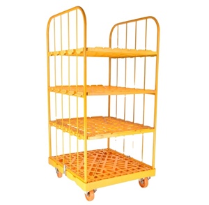 Carrello Industriale Pieghevole a Quattro Ruote in Metallo e Plastica per Trasporto Merci OEM - Product Image 4
