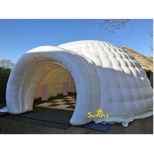Carpa Domo Iglú Blanca <span class=keywords><strong>de</strong></span> PVC Resistente con Iluminación LED, Inflable, para Fiestas y Bodas, para Uso en Jardín, 20 pies x 20 pies, Incluye Soplador - Product Image 1