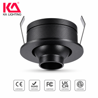 Luminaire encastré LED pour armoire 1W 25 ° /40 °   Poutre en aluminium noir CRI90, découpe 30 mm, 25 mm, garantie 3 ans