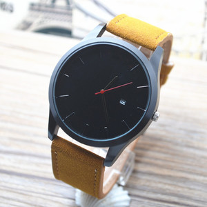 Reloj de Pulsera de Cuero Casual de Negocios para Hombre, Éxito de Ventas en Comercio Electrónico Transfronterizo, Sin Logotipo, con Calendario y Movimiento de Cuarzo - Product Image 1
