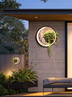 Support de fleurs en forme de lune, éclairage mural LED solaire pour jardin, IP65 étanche, en acier inoxydable, avec garantie de 2 ans
