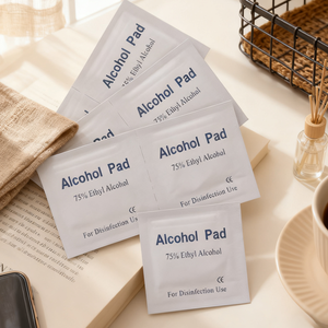 Tisu Basah Premium 75% Alkohol Etil untuk Penggunaan Luar Ruangan, Bantalan & Kapas Alkohol Premium - Product Image 1