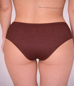 Braguitas de Cintura Media para Mujer, Color Marrón Oscuro, Lisas, con Cintura Elástica Exterior, de Algodón Suave, Cómodas, Transpirables, para Uso Diario - Product Image 3