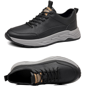 Zapatillas Deportivas para Hombre, Diseño Moderno, Parte Superior de Cuero de Grano Entero, Suela de Goma, Impermeables, Antideslizantes, Resistentes al Desgaste, Casuales - Product Image 2