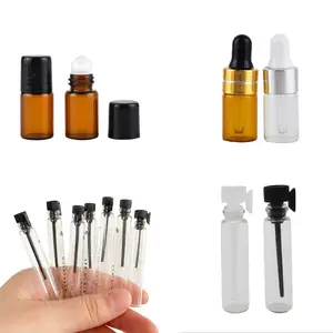 Eco Friendly Cosmetic Packaging Small Mini Attar Perfume Filling Sample Bottle Roll on 3ml Glass Wholesale 1ml 2ml 1 Ml 50 Pcs