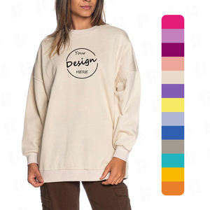 Sweat-shirt à col rond pour femmes en coton de haute qualité, design personnalisé, coupe ample, style streetwear, en molleton doux, vente en gros - Product Image 1