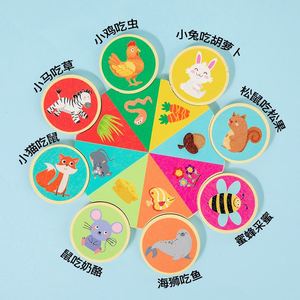 Wooden Educational <b>Puzzle</b> for Animals and Their Food Matching <b>Game</b> Kids Montessori Toy - Product Image 5