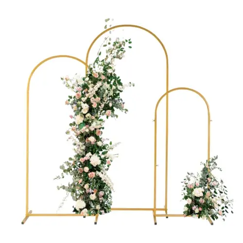 Moldura de arco de Chiara para festa de aniversário, casamento, flores, suporte de metal, 20 mm, cor dourada, cenário