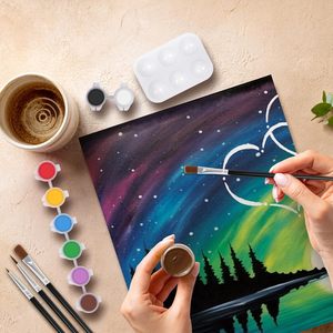 ชุดระบายสีและจิบสำหรับผู้ใหญ่ผ้าใบ<span class=keywords><strong>แบบ</strong></span><span class=keywords><strong>วาด</strong></span>ไว้ล่วงหน้าสำหรับภาพสุนัขแมวสำหรับงานเลี้ยงคู่รัก - Product Image 5