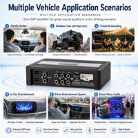 Amplificador de 4 Canales para Auto, 4x50W Clase AB con Procesador DSP de 6 Canales y Ecualizador de 31 Bandas para Altavoces y Subwoofer