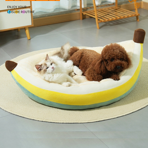 Maßgefertigtes <span class=keywords><strong>Private</strong></span> <span class=keywords><strong>Label</strong></span> OEM Modernes Neues Designer Solides Stoff Umweltfreundliches Atmungsaktives Kauresistentes Bananen-Hundebett - Product Image 4