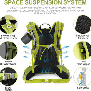 Sac à dos de randonnée pour étudiants, de loisirs, de voyage, de montagne, en nylon imperméable personnalisé, échantillon gratuit - Product Image 4