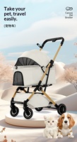 Poussette de luxe pliable à 4 roues pour animaux de compagnie Teddy Baby, pour chiens et chats, légère, pour le camping et les voyages transfrontaliers