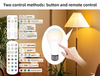 Lampe de chevet LED à commande à distance avec minuterie, rechargeable par USB, base A60 E26 E27, lampe murale, ampoule LED d'urgence résidentielle, lampe de nuit
