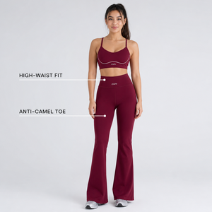 Charlo Custom Women <b>Flared</b> Yoga Pants <b>High</b> <b>Waisted</b> Premium Stretch Gym <b>Leggings</b> Fitness Workout Wholesale Bulk OEM GCC - Product Image 3