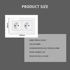 EU標準壁ソケット、<span class=keywords><strong>220V</strong></span>/250V家庭用電源スイッチ、ヨーロッパのソケット - Product Image 6
