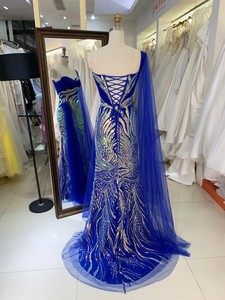 Vestido de Noche Largo Elegante de un Solo Hombro, Estilo Línea A, Color Azul Marino, para Fiesta - Product Image 2