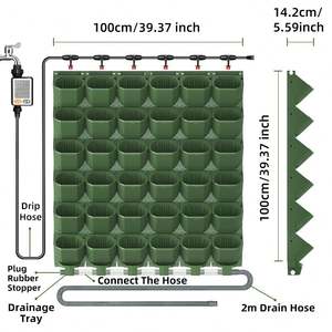Juego completo de macetas de plástico de pared de jardín vertical de autorriego Naturix para un <span class=keywords><strong>metro</strong></span> cuadrado para uso doméstico al aire libre o centro comercial - Product Image 3