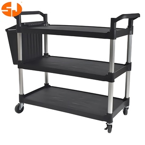 รถเข็นแบบเข็นสามชั้นขนาดใหญ่สำหรับโรงแรมบริการทำความสะอาดอาหารรถเข็นอเนกประสงค์ - Product Image 4