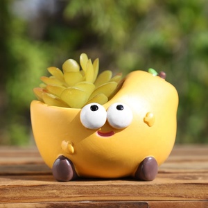 กระถางเรซิ่นขนาดเล็ก ROOGO ลายการ์ตูนน่ารัก สำหรับปลูกไม้อวบน้ำ ตกแต่งบ้าน สำนักงาน โต๊ะทำงาน หรือเป็นของขวัญ - Product Image 2