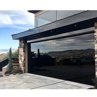 Porte de garage sectionnelle automatique Sunnysky de haute qualité, design moderne, verre trempé, 16 x 8, sans cadre en aluminium