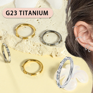 Piercing de Nariz de Aleación de Titanio G23 con Incrustaciones de Zirconia, Joyería Corporal, Gancho de Oreja para Mujer, Versátil, Venta Individual - Product Image 1