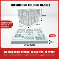 Caisse pliable en plastique robuste, empilable, recyclable, avec couvercle, pour un déménagement et un stockage sécurisés, gain de place