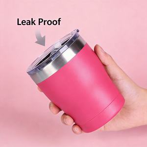 <span class=keywords><strong>Mug</strong></span> de voyage rose portable de 10 oz avec design isolé pour la voiture, la maison, le bureau et les trajets quotidiens - Product Image 3