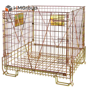 Op maat gemaakte, verzinkte metaalgaas, gelaste, stapelbare magazijnkooi voor PET-preforms. - Product Image 3