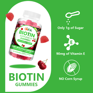 กัมมี่ไบโอตินติดฉลากส่วนตัวพร้อมผลิตภัณฑ์เสริมสุขภาพส่งเสริมการเจริญเติบโตของเส้นผมที่ผิวหนังลดการหลุดร่วงของเส้นผมลูกอม - Product Image 3