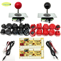 Kit DIY de bouton de monnayeur en fer Yinglucky 24mm/30mm avec puce USB à latence nulle pour centres de jeux d'arcade et passionnés