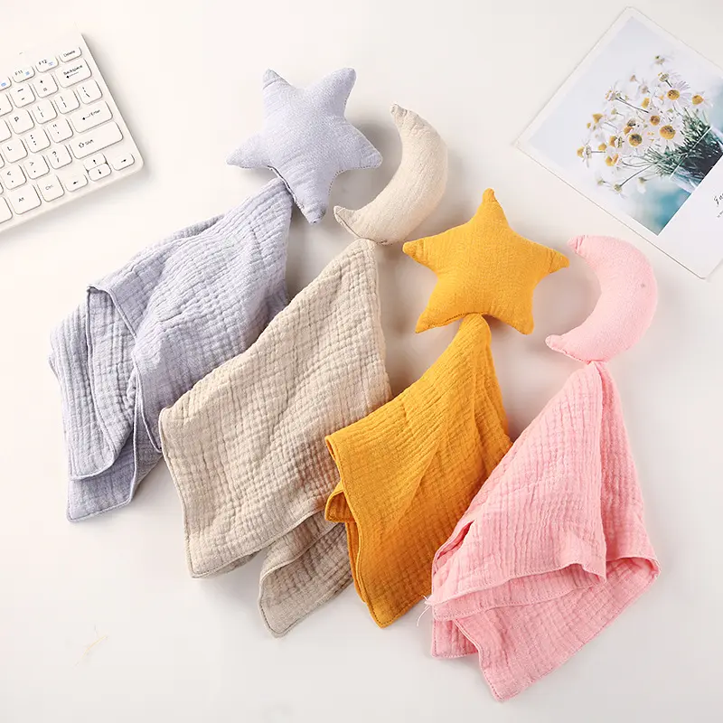 Couette pour nouveau-né, adorable, en mousseline souple, couverture avec étoile et lune, 2019