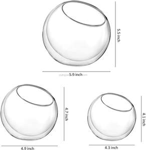 <span class=keywords><strong>Vasi</strong></span> in Vetro a Doppia Parete con Taglio Obliquo Personalizzati, Terrari Globo, Portacandele per Decorazione - Product Image 2