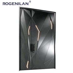 Puerta de Entrada Doble de Aluminio con Cerradura Multipunto y Diseño 3D Anti-robo Personalizado de Fábrica Rogenilan - Product Image 2