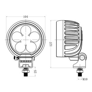 Luz <span class=keywords><strong>LED</strong></span> redonda de 4 pulgadas y 60W, luz de trabajo <span class=keywords><strong>LED</strong></span> de 4 pulgadas para tractor agrícola, minería forestal 4x4 - Product Image 5