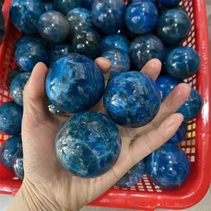 Natural Wholesale Hot Sale Top Quality Blue Apatite Stone Sphere Ornaments For Gifts