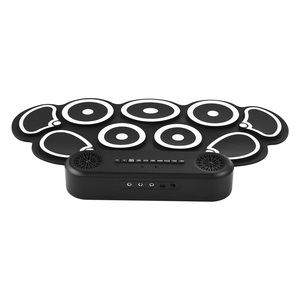 Batterie électronique avec double haut-parleur Roll up Drum Pad 9 Pads Supports BT MIDI Diverses connexions audio Prise casque 10 heures - Product Image 4