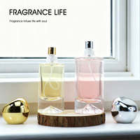 Flacon de parfum rond en verre rechargeable personnalisé avec option de gravure, capacités de 30 ml/50 ml/100 ml, couleurs personnalisées