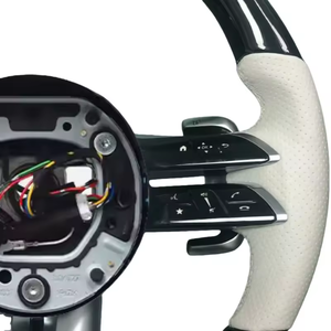 Volant en cuir suédé bicolore avec cadre noir piano, poignée de 40 mm, compatible avec Mercedes W205 W222 <span class=keywords><strong>AMG</strong></span> - Product Image 2