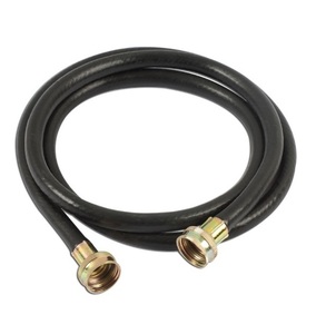 Tuyau d'arrivée d'eau <span class=keywords><strong>flexible</strong></span> en caoutchouc pour lave-linge avec raccords doubles en laiton femelle, noir, 6 po, 8 po - Product Image 6