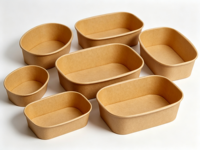 Bols à salade jetables écologiques en papier kraft de 500-1000 ml, fabriqués en Chine